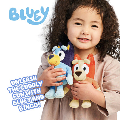 Bingo & Bluey Plush Toys Bundle – Exclusive 2-Pack Soft Bluey Toys, Deluxe Fabric, Embroidered Detail, Plush Characters for Show Time or Story Time