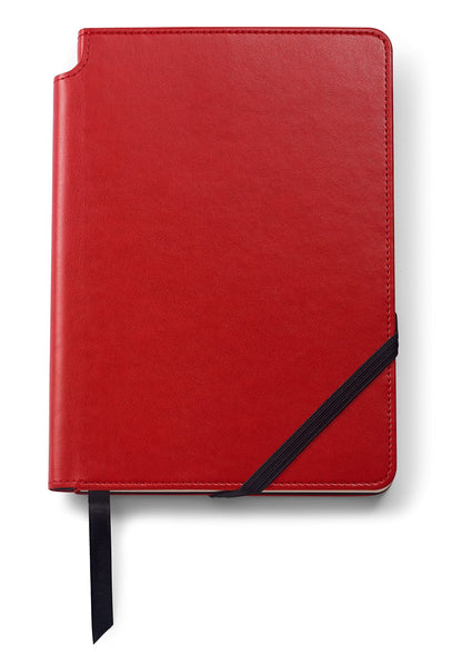 Cross Calais Satin Chrome Refillable Ballpoint Pen and Medium Lined Journal Gift Set, Includes Premium Gift Box - Crimson Red