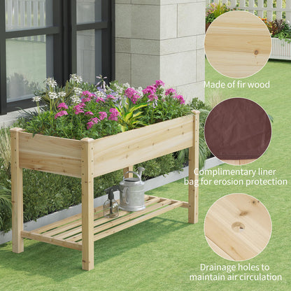 FILWH Raised Garden Bed with Legs Elevated Wooden Planter Box Stand Large Planter Stand Box for Fruits Vegetables Flowers with Divider with Bag - 48 * 24 * 30.5IN