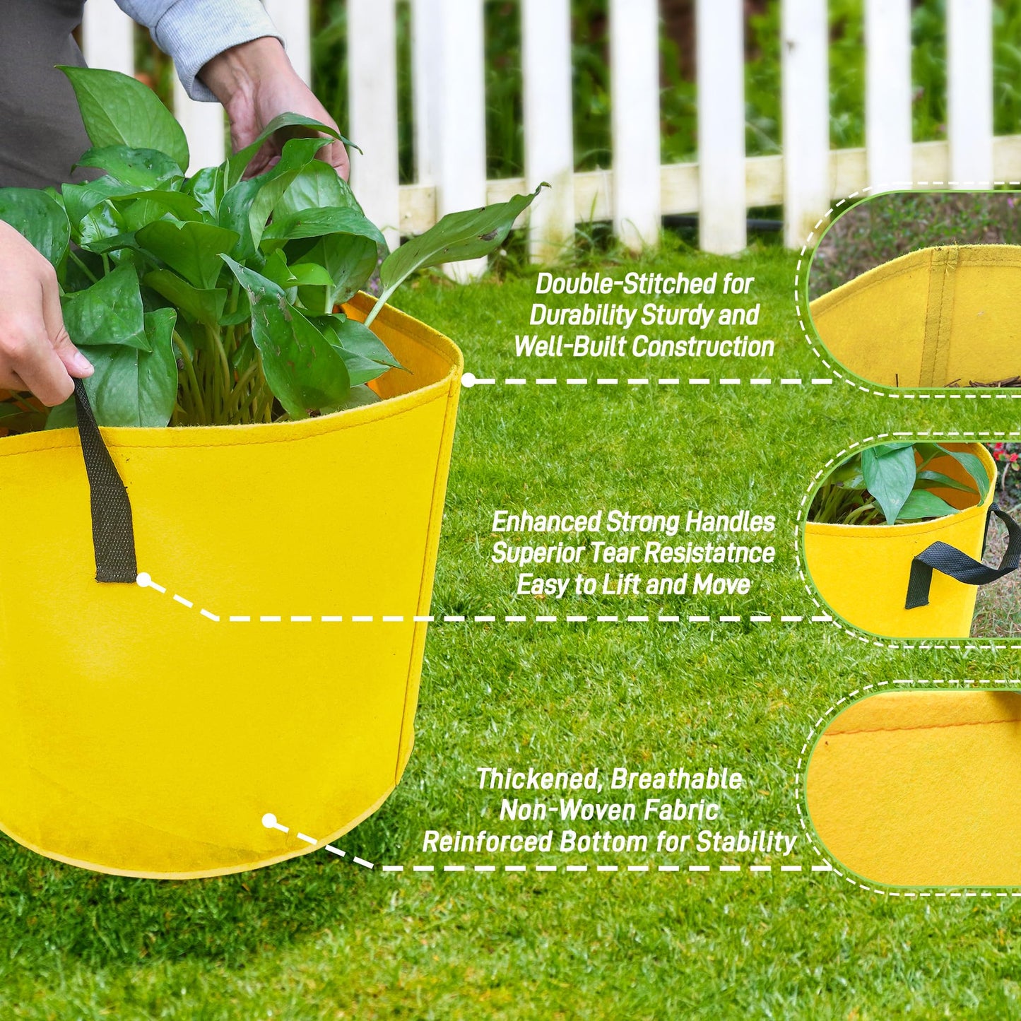 7-Gallon Fabric Grow Bags (7 Pack of Mix Colors) with Handles for Potato Tomato Flower and Vegetables