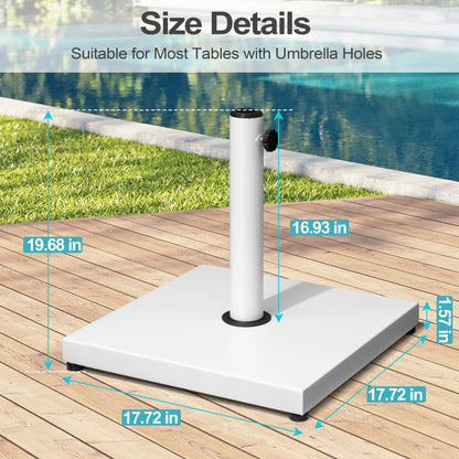 VredHom Patio Umbrella Base, 43lbs, Outdoor Heavy Duty Square Concrete Stand Market Umbrella, White