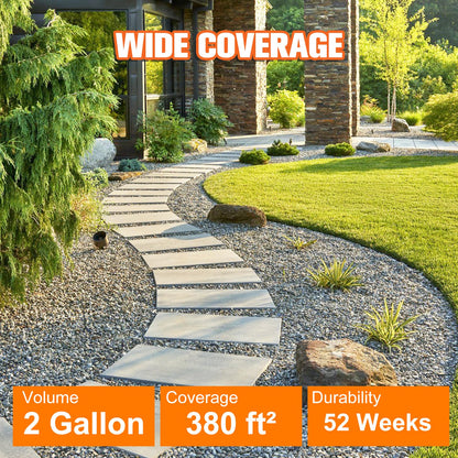 Mulch Binder, Rock Glue for Landscaping, Pea Gravel Binder 2 Gallon Max Cover, Rock Lock Landscape Adhesive for Slopes, Flower Beds, Driveway Edges, Fast Dry & Safe for Plants Pets