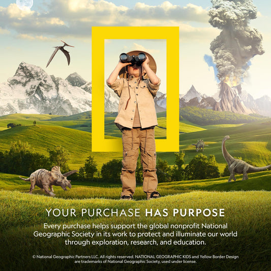 National Geographic Light-Up Dinosaur Terrarium Kit for Kids – Build a Prehistoric Habitat with Play Sand, Real Gemstones & Dino Figures, Science Activity Kit for Boys & Girls