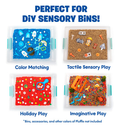 Educational Insights Pluffle(R) Sand 2-Pack - Sensory Bin Foam Set, No Mess Alternative to Sand Toys & Slime for Toddlers at Home or in the Classroom, Fun Sensory Table Filler, Gift for Kids Ages 3+