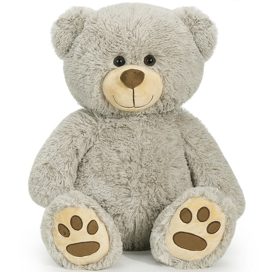 LotFancy Teddy Bear Stuffed Animals, 20 inch Soft Cuddly Cute Plushies, Plush Toys with Footprint Design, Stuffed Animals for Girls Kids Baby Toddlers, Baby Shower Easter Birthday Gift Decor, Grey