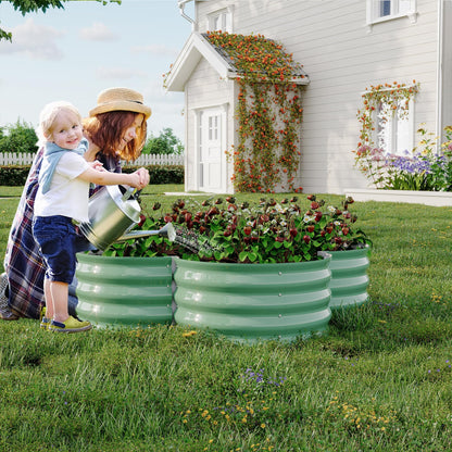 Garvee 2 Pack Galvanized Raised Garden Bed, Outdoor Planter Box with Open Base for Herbs, Veggies & Flowers. Rust-Resistant Raised Garden Beds, Ground-Connected Design for Deep Root Growth