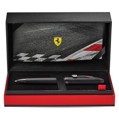 Cross Townsend Collection for Scuderia Ferrari - Brushed Black, Etched Honeycomb Pattern Ballpoint Pen