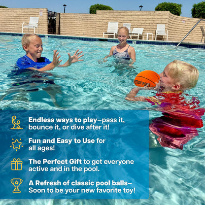 Aqua Dive Pool Ball Basketball – Water Pool Toys for Kids Ages 4-12 – Dribble, Pass & Shoot Underwater – Outdoor Beach Toy for Summer Fun – 6" Water Game for Boys & Girls Ages 5 6 7 8 9 10 11 12+