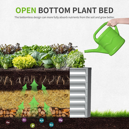 6X3X2ft (1 Pack) Galvanized Raised Garden Bed,Outdoor Courtyard Planter Box Metal Patio Kit Planting Bed for Vegetables Flowers Herb,The material is thickened and not prone to deformation or rust