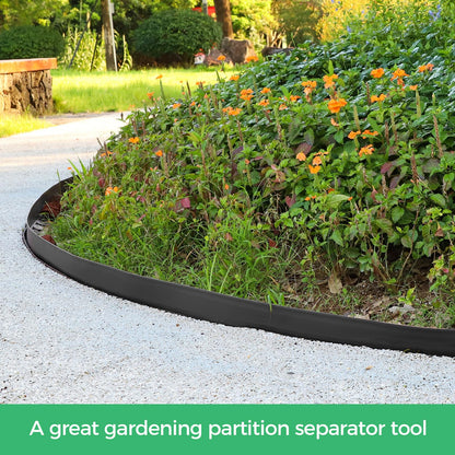 3IN x 50FT Landscape Edging Border with 75 Spikes, Plastic Edging for Landscaping, No Dig Garden Border Edging Kit for Flower Beds, Lawn, Yard, Paver Pathway