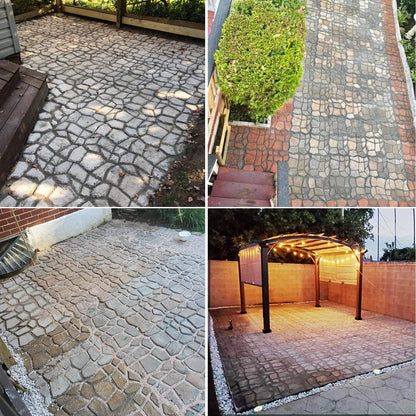 VanSmaGo 2 Packs 16.9 x 16.9 x 1.6 inch Walk Maker, Path Mate Stone Moldings Paving Pavement Concrete Molds Stepping Stone Paver Walk Way Cement Mold for Patio, Lawn & Garden