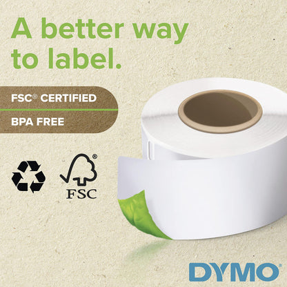 DYMO Authentic LW Name Badge Labels DYMO Labels for LabelWriter Printers White 2-1/4" x 4" 1 Roll of 250