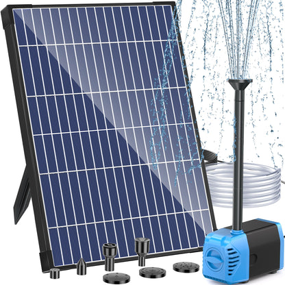 Antfraer 12W Solar Fountain Pump, Solar Water Pump 160GPH Flow Adjustable, Solar Powered Water Pump with 16.5Ft Cord Length for Small Pond, Fish Pond Bird Bath Garden Waterfall Hydroponics