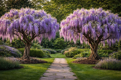 2 Wisteria Live Plants 1–2 Ft Tall – Flowering Wisteria Vine (Wisteria Floribunda) – Fast Growing Climbing Plant for Garden, Trellis, Pergola & Bonsai Training (2 Live Plants)