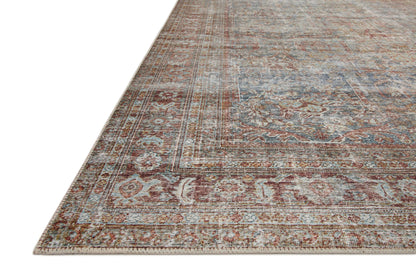 Loloi Chris Loves Julia Jules Collection JUL-05 Lagoon/Brick 7'-6'' x 9'-6'', .13" Pile Height, Area Rug