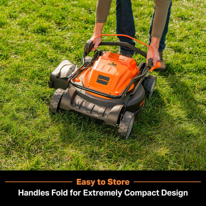 LawnMaster CLMF4819X 19-inch Brushless Cordless Lawn Mower with 2X24V MAX 4.0Ah Battery and a Dual Charger 6 Cutting Position