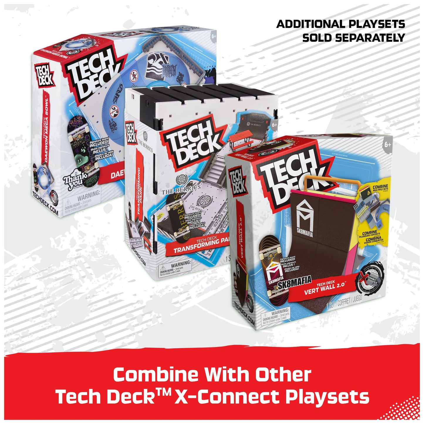 TECH DECK, The Berrics Transforming Park, X-Connect Park Creator, 30-inch Wide Foldable Playset with Storage and Exclusive Fingerboard, Kids Toy for Ages 6 and up