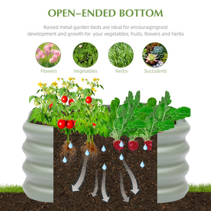2-Pack 2x1ft Galvanized Raised Garden Bed, Outdoor Planter Bed, Metal Planter Box for Gardening and Planting,LG
