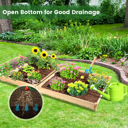 COSTWAY 3-Tier Raised Garden Bed, Wooden Elevated Planter Box for Vegetables Flowers Herbs Fruits, Outdoor Growing Planter Box Stand for Garden, Backyard, Patio, Balcony