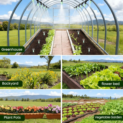 NACNO Drip Irrigation System，1/4" Blank Distribution Tubing Watering Hose, DIY Micro Sprinkler Automatic Plant Waterer for Garden, Greenhouse, Raised Bed, Patio & Outdoor Plants （65FT