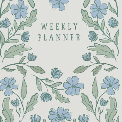 Minted Botanical 2026 Weekly & Monthly Undated Planner, 5.5" x 8.5" Floral Spiral Bound Planner Notebook for School, Work, 132 Pages, Undated Monthly & Weekly Layouts with 2026–2027 Reference Calendar