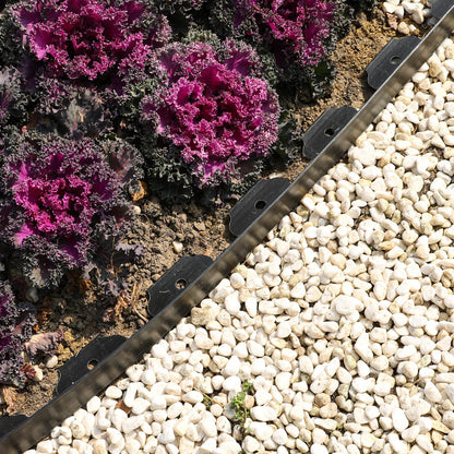 Hemikaki 1.5 Inch x 100FT Garden Edging Border, Plastic Edging for Landscaping with 120pcs Spikes