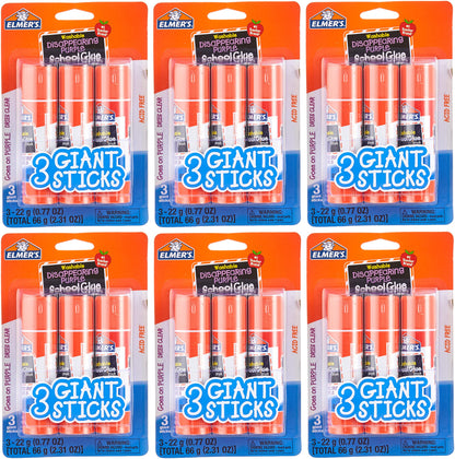 Elmer's Disappearing Purple School Glue Sticks, Washable, 22 Grams, 18 Sticks Total (Packaging May Vary)