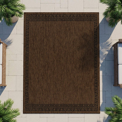 Washable Outdoor Rug 6x9 Modern Area Rugs Outdoor Carpets Bordered Pattern Non Shedding Waterproof Easy Clean Patio Deck Porch Living Room Bedroom Garden RV (6 X 9 Gold)