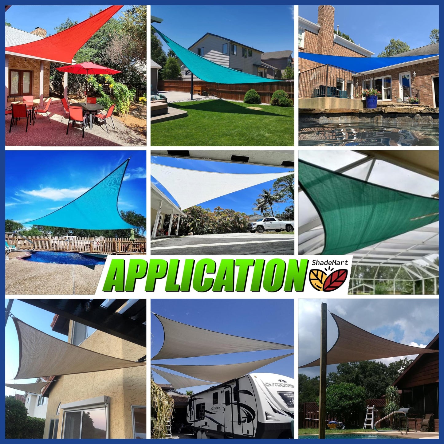 ShadeMart 16' x 16' x 16' Beige Triangle Sun Shade Sail SMSLT Canopy Fabric Cloth Screen, Water Air Permeable & UV Resistant, Heavy Duty, Patio Outdoor - (We Customize Size)