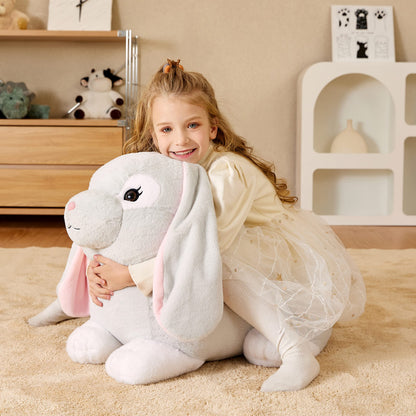 EARTHSOUND Giant Easter Rabbit Stuffed Animal Plush Toy,23 inches Large Realistic Bunny Jumbo Big Size Soft Toys,Cute Huge Plushy Fluffy Fat Plushie,Gifts for Kid