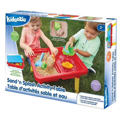 Toddler Sensory Kids Table with Lid | Sensory Bin | Kidoozie | Mega Block Compatible Lid | Indoor Outdoor Use , Red, G02521 17 x 12.5 x 11 inches