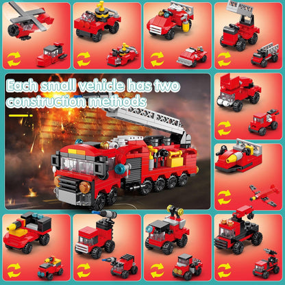 Sawaruita 30Pack Mini Cars Building Blocks Party Favors for Kids-Bulk Fire Truck,City Police Car,Construction Vehicle for Birthday Goodies Bag Easter Filling,Classroom Prizes for Boys 6-12