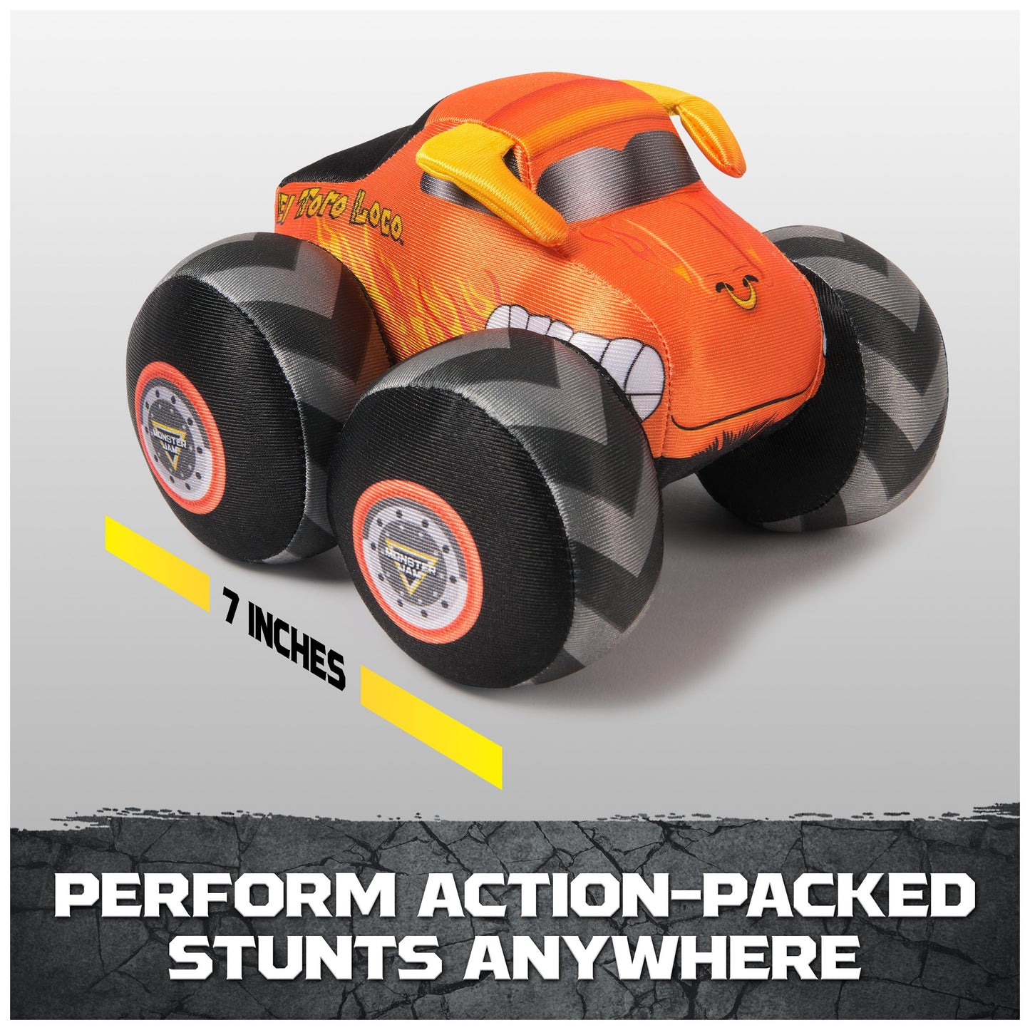 Monster Jam Official El Toro Loco Monster Truck with Sound, Plush Toy, Monster Truck for Boys and Girls, Kids Toys for Ages 3 and Up, 7”