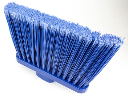SPARTA Plastic Broom Head, Angled, Flagged for Small Debris Indoor, Outdoor, Home, Restaurant, Lobby, Office, 12 Inches, Blue