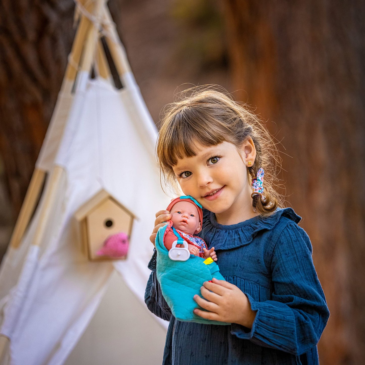 JC Toys - Nature Collection | Original Mini Newborn | Anatomically Correct Real Girl Baby Doll Gift Set | 9.5" All-Vinyl | Designed by Berenguer | Ages 2+