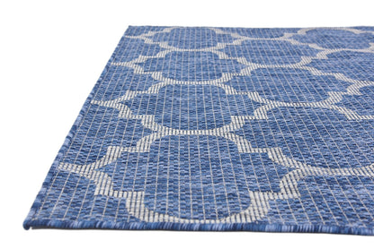 Unique Loom Outdoor Trellis Collection Area Rug (4' 1" x 6' 1" Rectangle, Navy Blue/ Ivory)