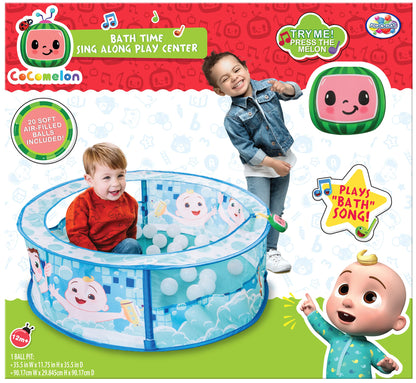 Sunny Days Entertainment Bath Time Sing Along Play Center - Ball Pit Tent with 20 Bonus Play Balls and Music - CoComelon