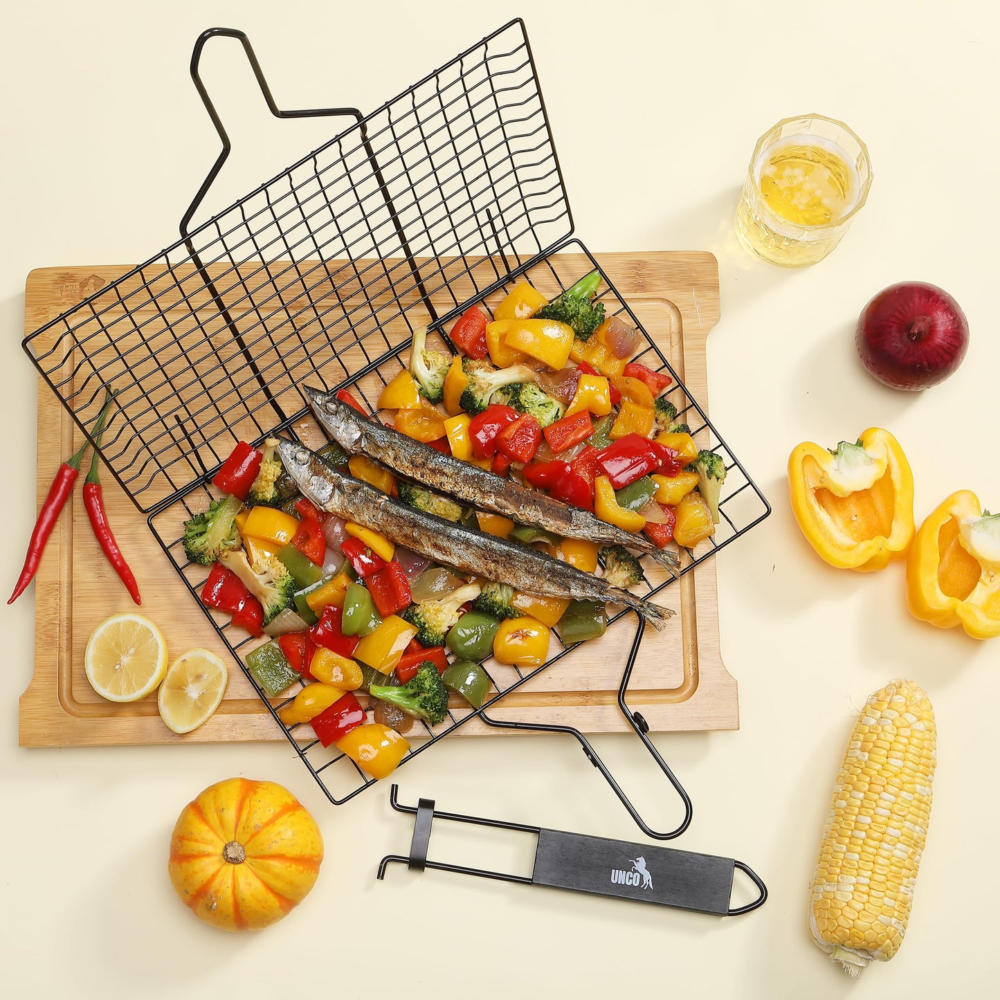 UNCO Stainless Steel Fish & Vegetable Grill Basket