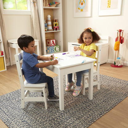 Melissa & Doug Wooden Kids Table & Chairs Set, Montessori, Homeschool Classroom Must Haves, Bedroom Furniture for Boys & Girls 3+