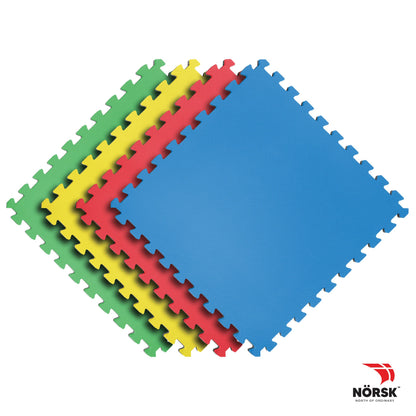 Norsk Reversible Kids Puzzle Play Mats 1/2" Thick EVA Interlocking Foam Tiles (Multicolor/Black 40 Tiles - 160 sq. Ft. 1/2" Thick)