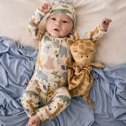 Little Sleepies Giraffe Lovey for Baby Girl & Boy, Newborn Gift Essentials, Stuffed Animal w/Security Blanket