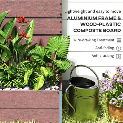 Outsunny Raised Garden Bed with Trellis for Climbing Plants, Planter Box with Self Draining Gap, Freestanding Trellis Planter for Outdoor, Patio, Deck, 28.25" x 15" x 59", Brown