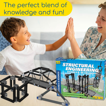 Thames & Kosmos | Structural Engineering: Bridges & Skyscrapers | Science & Engineering Kit | Build 20 Models | Learn about Force, Load, Compression, Tension | Parents' Choice Gold Award Winner, Blue
