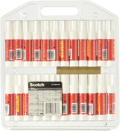 Scotch Permanent Glue Sticks, 0.28 oz, 24-Pack – Strong Adhesive, Acid-Free, Non-Toxic, Ideal for Paper and Craft Projects