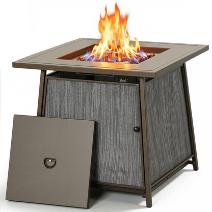 BALI OUTDOORS 50,000 BTU Propane Fire Pit Outdoor, 28 inch Propane Fire Pit Table Square, Gas Firepits for Outside Patio, Garden, Backyard