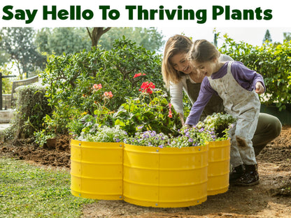 Plant & Plot Galvanized Raised Garden Beds Outdoor // 3×3×1 ft Planter Raised Beds for Gardening, Vegetables, Flowers // Large Metal Garden Box (Yellow) // Patented Tool-Free Design