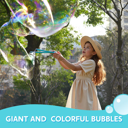 SYNCFUN Giant Bubble Solution (Up to 4.5 Gallons), 6 Pouches Concentrated Solution Refill for Bubble Machine, Wands, Blower, Easter, Outdoors Activity