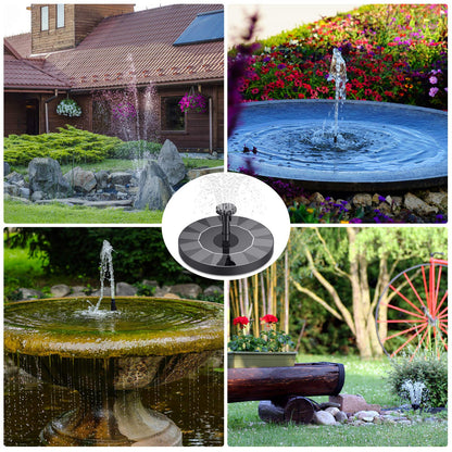 AISITIN Solar Bird Bath Fountain with 6 Nozzles, Solar Powered Floating Water Fountain Pump for Bird Bath, Pond, Pool, Garden, Fish Tank and Outdoor