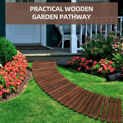 Spurgehom 7FT Wooden Pathway, Roll Out Cedar Curved Walkway, Patio Path Boardwalk Walkways,Weather-Resistant Outdoor Path for Backyard, Beach & Wedding Events