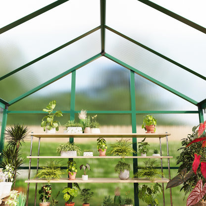 Garvee 6 X 10 Greenhouse, Greenhouses for Outside, Polycarbonate Greenhouse with Aluminum Frame, Lockable Door and Ajustable Roof Vent for Backyard, Green Houses for Outside Garden Backyard, Patio